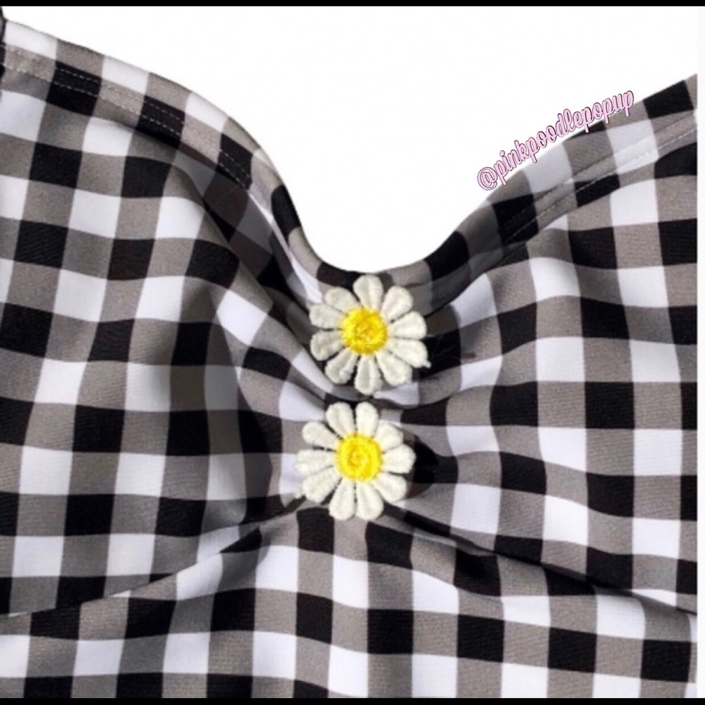 Betsey Johnson B&W Gingham Retro Bathing Suit NWT - Picture 12 of 14